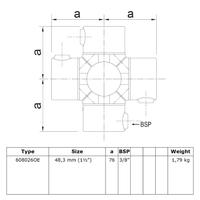 Doos Open klapbaar 4-Weg kruisstuk-E / 48,3 mm (10 stuks)